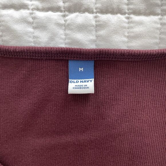 Old Navy Puffy Long Sleeve Cropped Mixed Knit Top Raisin Arizona Size M - Picture 3 of 10